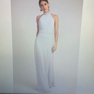 Jenny Yoo “Brett” bridesmaid dress in color Cloud